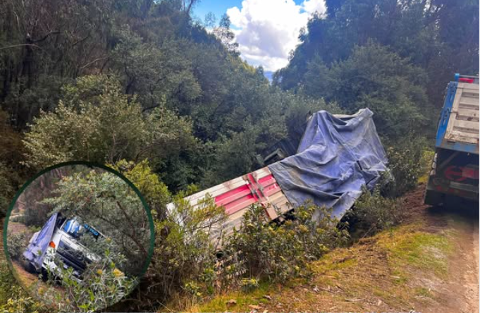 CAMIÓN SUFRE DESPISTE EN LA VÍA ABANCAY–CHUQUIBAMBILLA: NO SE REPORTAN HERIDOS